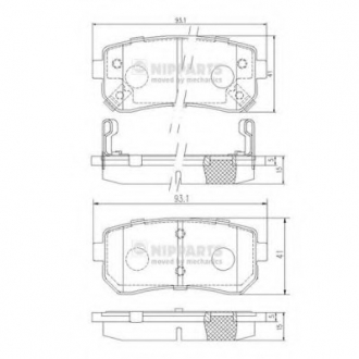 J3610512 Nipparts  Колодки тормозные диск. Hyundai ACCENT; i30 (пр-во Nipparts)