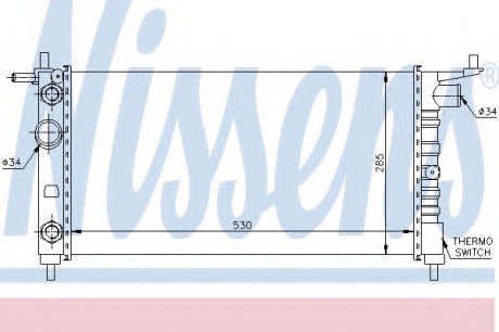 63284 Nissens Радиатор охлаждения OPEL CORSA B (93-) 1.4 i (пр-во Nissens)