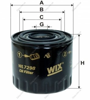 WL7298 WIXFILTRON Фільтр масляний двигуна WL7298/OP594/2 (вир-во WIX-FILTERS)