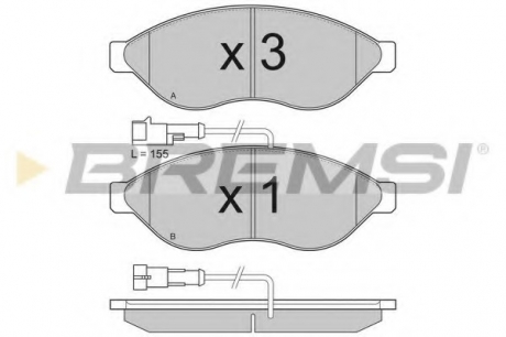 BP3285 BREMSI Тормозные колодки перед. Jumper/Ducato/Boxer 06- (1.1-1.5t)