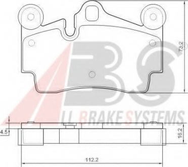 37365 A.B.S  Колодка гальм. диск. PORSCHE/ VW CAYENNE/TOUAREG задн. (вир-во ABS)