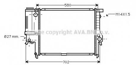 BW2121 AVA Cooling Systems Радіатор охолодження двигуна BMW 5-SER E34 MT/AT 89- (Ava)