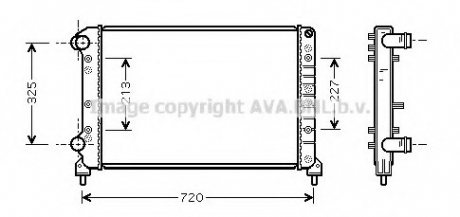 FTA2261 AVA Cooling Systems Радиатор охлаждения двигателя DOBLO 19D/TD MT -AC 00- (Ava)