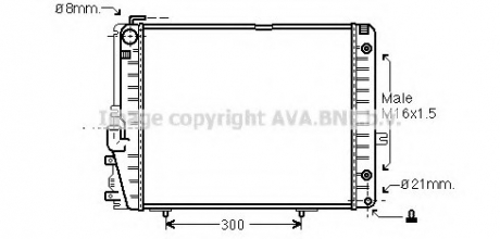 MSA2072 AVA Cooling Systems Радіатор охолодження двигуна MB W124 MT/AT + AC 89-96 (Ava)