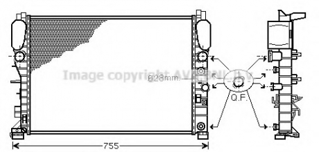 MSA2342 AVA Cooling Systems Радиатор охлаждения двигателя MB W211 22CDi MT/AT 02- (Ava)