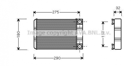 MSA6312 AVA Cooling Systems Радіатор обігрівача MERCEDES C-CLASS W 203 (00-) (вир-во AVA)