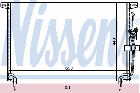 94232 Nissens Конденсатор кондиционера OPEL OMEGA B (94-) (пр-во Nissens)