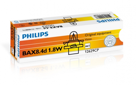 12629CP PHILIPS Лампа розжарювання BAX BX8,4d Beige 12V 1.8W (вир-во Philips)