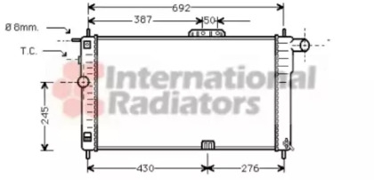 81002001 Van Wezel Радиатор охлождения DAEWOO NEXIA 15 MT - AC 94- (Van Wezel)