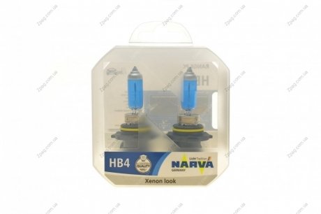 486262100 NARVA К-кт автоламп HB4/9006 RPW 12V NARVA 55W P22d (White 4500K)