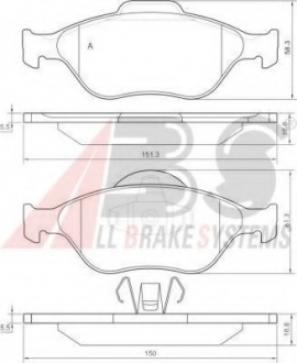 37195 A.B.S  Колодка гальм. диск. FORD/MAZDA FIESTA/FUSION передн. (вир-во ABS)