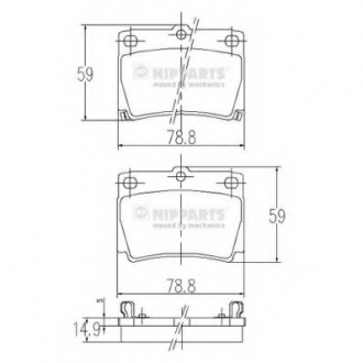 J3615011 Nipparts  Колодки тормозные диск. Mitsubishi PAJERO (пр-во Nipparts)