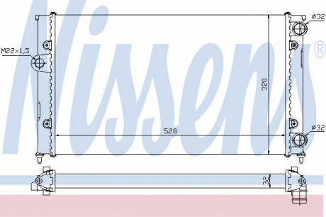 651941 Nissens Радиатор охлаждения VW GOLF III (91-) 1.8i (пр-во Nissens)