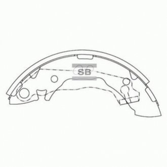 SA047 Hi-Q  Колодка гальм. барабан. HYUNDAI ACCENT задн. (вир-во SANGSIN)