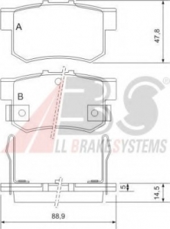 36712 A.B.S  Колодка торм. HONDA ACCORD/CIVIC/LEGEND задн. (пр-во ABS)