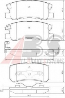 37199 A.B.S  Колодка гальм. диск. MITSUBISHI GRANDIS/PAJERO задн. (вир-во ABS)