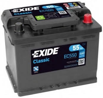 EC550 Exide Акумулятор 55Ah-12v Exide CLASSIC (242х175х190), R, EN460