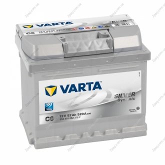 552 401 052 Varta Аккумулятор 52Ah-12v VARTA SD(C6) (207х175х175),R,EN520