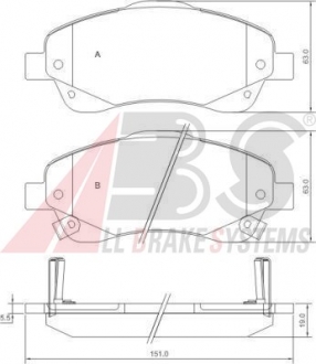 37400 A.B.S  Колодка торм. TOYOTA AVENSIS/COROLLA передн. (пр-во ABS)