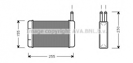 FD6134 AVA Cooling Systems Радиатор отопителя FIESTA 3 ALL +/- AC 89-95 (пр-во AVA)
