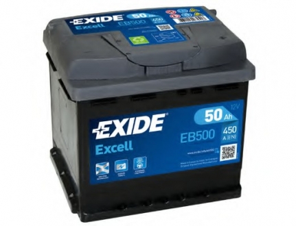 EB500 Exide Акумулятор 50Ah-12v Exide EXCELL (207х175х190), R, EN450