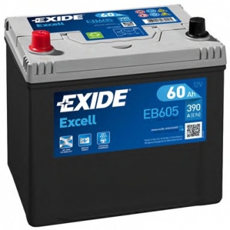 EB605 Exide Аккумулятор 60Ah-12v Exide EXCELL(230х172х220),L,EN390