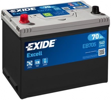 EB705 Exide Аккумулятор 70Ah-12v Exide EXCELL(266х172х223),L,EN540