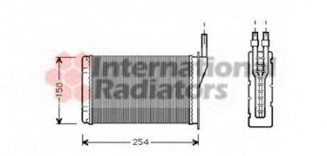 43006087 Van Wezel Радіатор обігрівача RENAULT EXPRESS/R5/R9/R11 (Van Wezel)