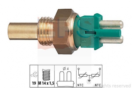Датчик температуры OM602 (2-фішки) зеленый/LT II 2.8TDI 1 830 140