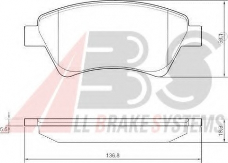 37397 A.B.S  Колодка гальм. диск. RENAULT KANGOO/MEGANE передн. (вир-во ABS)