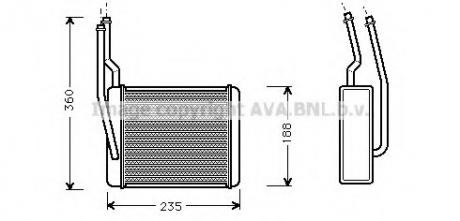 FD6272 AVA Cooling Systems Радіатор обігрівача FD FOCUS/TRANSIT LHD 98- (вир-во AVA)