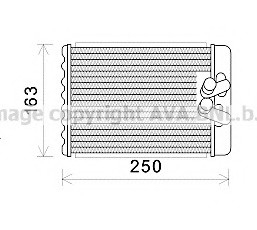 HYA6232 AVA Cooling Systems Радиатор отопителя H1/H200 ALL REAR AC 96-00(пр-во AVA)