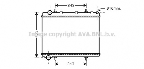 PE2259 AVA Cooling Systems Радиатор охлаждения двигателя P307/PICASSO/C4 03- (Ava)