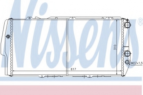 604781 Nissens Радиатор охлаждения AUDI 100 (C3) (82-) (пр-во Nissens)