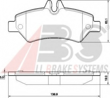 37555 A.B.S  Колодка гальм. диск. MB/VW SPRINTER/CRAFTER задн. (вир-во ABS)