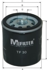 TF30 MFILTER Фильтр масляный двигателя FORD, SKODA (пр-во M-Filter)