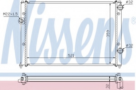 652511 Nissens Радиатор охлаждения VW PASSAT B4 (93-) (пр-во Nissens)