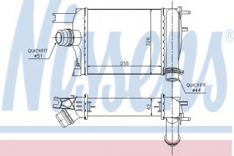 96529 Nissens Интеркулер RENAULT DOKKER, LODGY (12-) (пр-во Nissens)