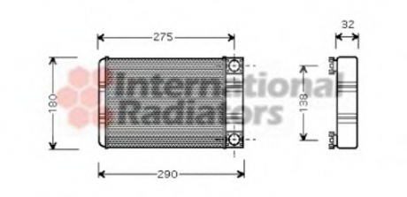 30006312 Van Wezel Радиатор отопителя MB W203 (C/CLK) ALL 00- (Van Wezel)