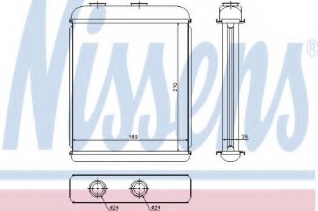 72662 Nissens Радиатор печки OPEL ASTRA G, ASTRA H (пр-во Nissens)