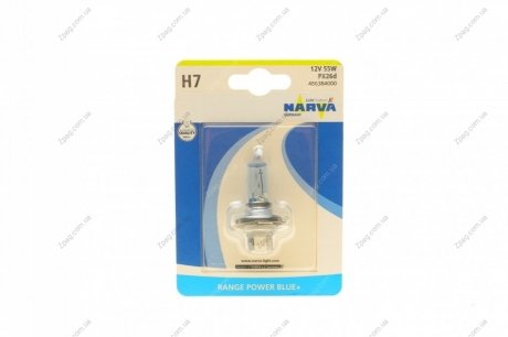 486384000 NARVA Автолампа H7 RPB + 12V NARVA 55W PX26d (White 3700K)