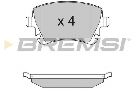 BP3130 BREMSI Тормозные колодки зад. Caddy III/Golf V/Audi A4 03-
