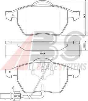 37156 A.B.S  Колодка торм. AUDI/VW A6/PASSAT передн. (пр-во ABS)