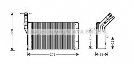 CN6055 AVA Cooling Systems Радиатор отопителя CITR ZX/XANTIA / PEUG 306 (Ava)