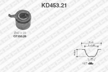 KD453.21 NTN SNR Роликовий модуль натягувача ременя (ролик, ремень)