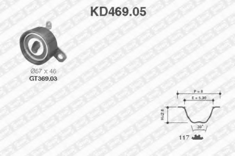 KD469.05 NTN SNR Роликовий модуль натягувача ременя (ролик, ремень)