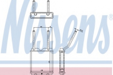 726531 Nissens Радиатор печки OPEL ASTRA F (91-) (пр-во Nissens)