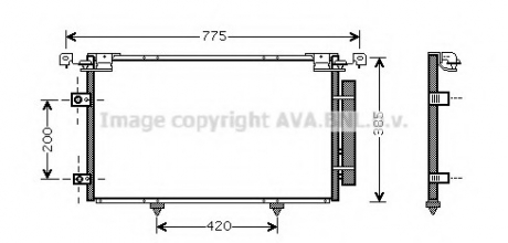 TO5319D AVA Cooling Systems Конденсор кондиционера CAMRY ALL 01-05 (Van AVA)