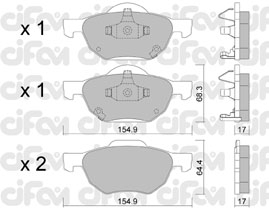 822-730-0 CIFAM Колодка торм. HONDA ACCORD передн. (пр-во Cifam)