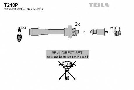 T248P TESLA  Комплект кабелів високовольтних
